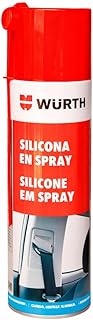Würth Spray de silicone 500 ml protege, cuida e isola de forma duradoura com bom efeito deslizante em peças de plástico, borracha e metal no interior e exterior do veículo.
