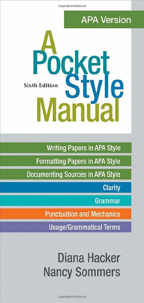 Buy A Pocket Style Manual: Apa Version — BookShops.in