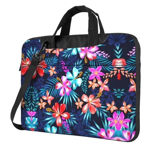 Sac à bandoulière pour ordinateur avec imprimé floral bleu chic