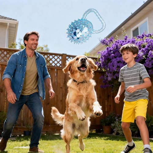 Genérico Dog Fetch Ball- Interaktiver Kauer aus quietschendem, weich für Haustiere, Zahnreinigung, Stimulation, Bereicherung, Langeweile, Training, Training-2