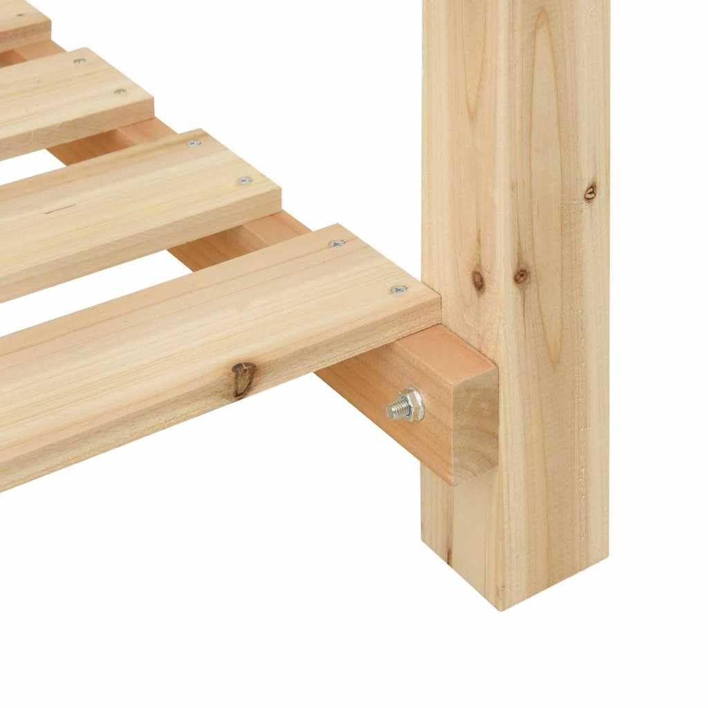 Jardinera con estante de madera para jardín, color beige, 90 x 90 x 76,5 cm | Práctica jardinera de madera de abeto para patio y jardín, ofrece espacio de almacenamiento adicional para utensilios.