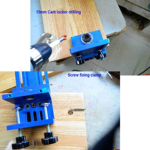 Sinocmp Doweling Jig Kit With 5 Dowel Drilling Sleeves (6/8/10Mm) For Precision Woodworking, Blue Aluminum Alloy Dowel Jig, 5 Years Warranty, Have Install Instruction On Youtube #TOP5