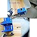 SINOCMP Doweling Jig Kit with 5 Dowel Drilling Sleeves (6/8/10mm) Adjustable Precision Woodworking Aluminum Alloy Dowel Jig Plastic Tool Box(Blue)