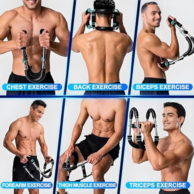 Adjustable Power Twister Bar: Arm and Chest Muscle Trainer, Gorilla Bar for Chest Workout, Arm Twister Exerciser, Chest Clip Muscle Trainer, Home Fitness Equipment