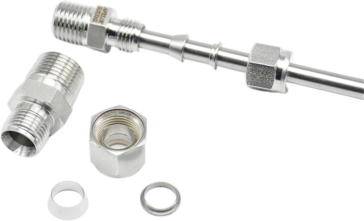 3/8in Tube x 1/8in NPT Male Stainless Steel 316 Ferrule Fittings Male Connector Compression Tube Fittings(MC-0806N)