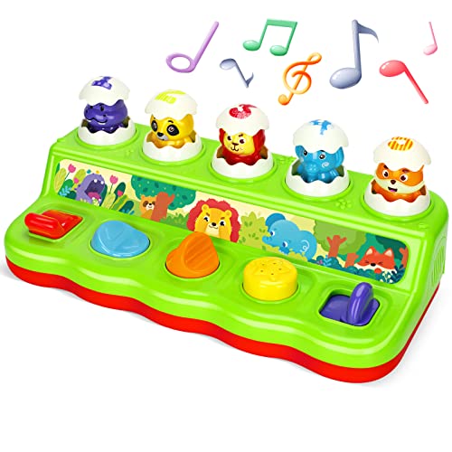 Image of YEEBAY Pop Up Animals Toy with Music & Sound, Early Developmental Toy for 12-18 Months Baby, Infants & Toddlers,1 Year Old Girls & Boys
