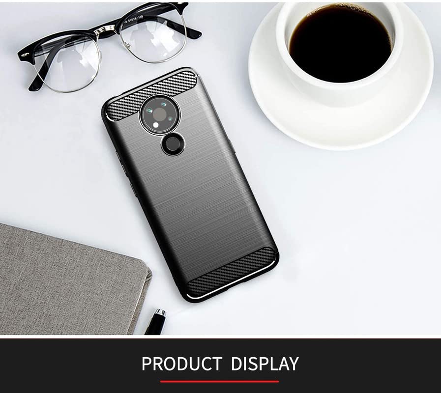 Image of NPRC Hybrid Ultra Slim Protective Case TPU Non-Slip Carbon Fiber Texture Shockproof Case Cover for Nokia 3.4 - Black