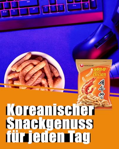 Nong Shim Shrimp Cracker – Knusprige Krabbencracker - koreanische Knabberei für jeden Tag – 1 x 75g