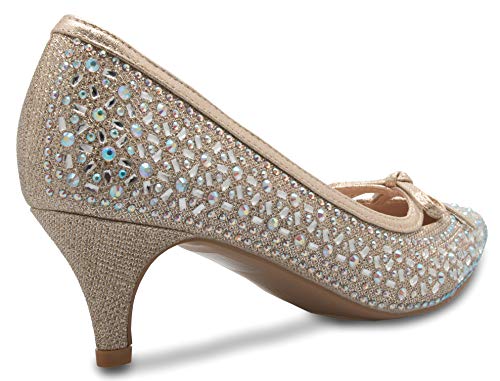 Olivia K Women¡¯s Classic Closed Toe D'Orsay Bow Kitten Heel Pump | Dress, Work, Party Mid Heeled Pumps - Image 4