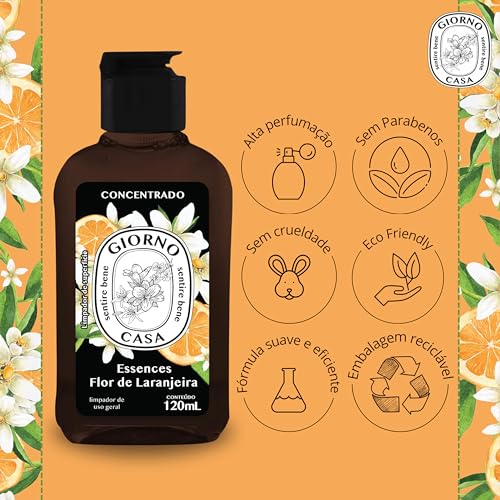 Giorno Casa Limpador Concentrado De Superfície Perfumador Flor De Laranjeira 120 Ml Marrom