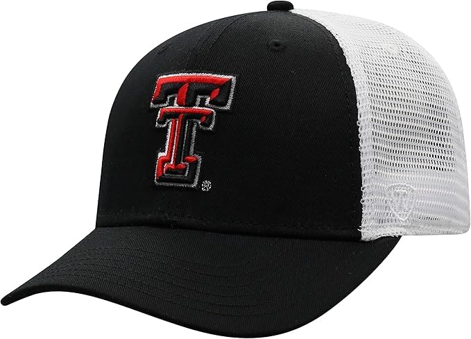 Collegiate Adjustable Trucker Hats (US Alpha One Size Texas Tch)