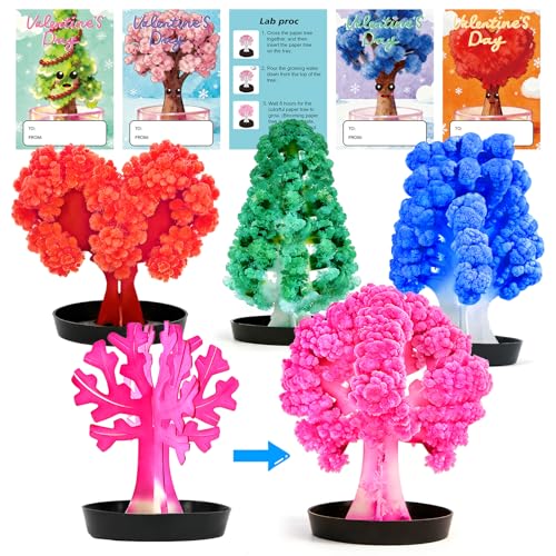Ppotyo 24 Pack Growing Crystal Trees Kit With Greeting Cards for Kids STEM Science Experiment Craft Party Favors School Classroom Gifts Exchange Goodie bags for Boys and Girls