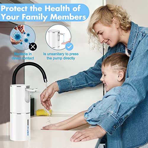 Yikhom Automatic Liquid Soap Dispenser, 5 Levels Adjustable Touch-Free Usb-C Rechargeable, 15.56Oz Ir Sensor Foldable Soap Pump Wall Mounted, Electric Sanitizer Dispenser For Kitchen Bathroom #TOP5