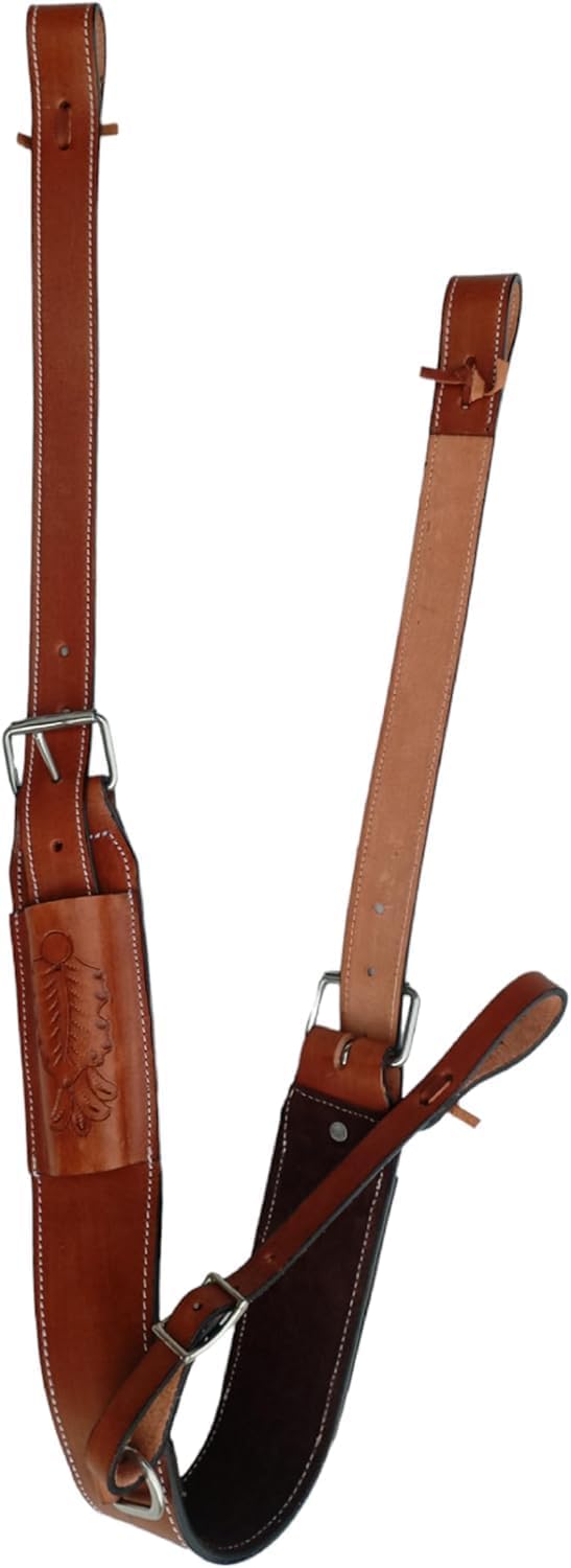 HUMAYL Saddlery Rear Girth Back Cinch Strap Western Horse Saddle Bucking Strap Flank Cinch Smooth Leather Size Length: 40 Buckle to Buckle & Width: 2.75 with 2 Buckles, GIRTH62