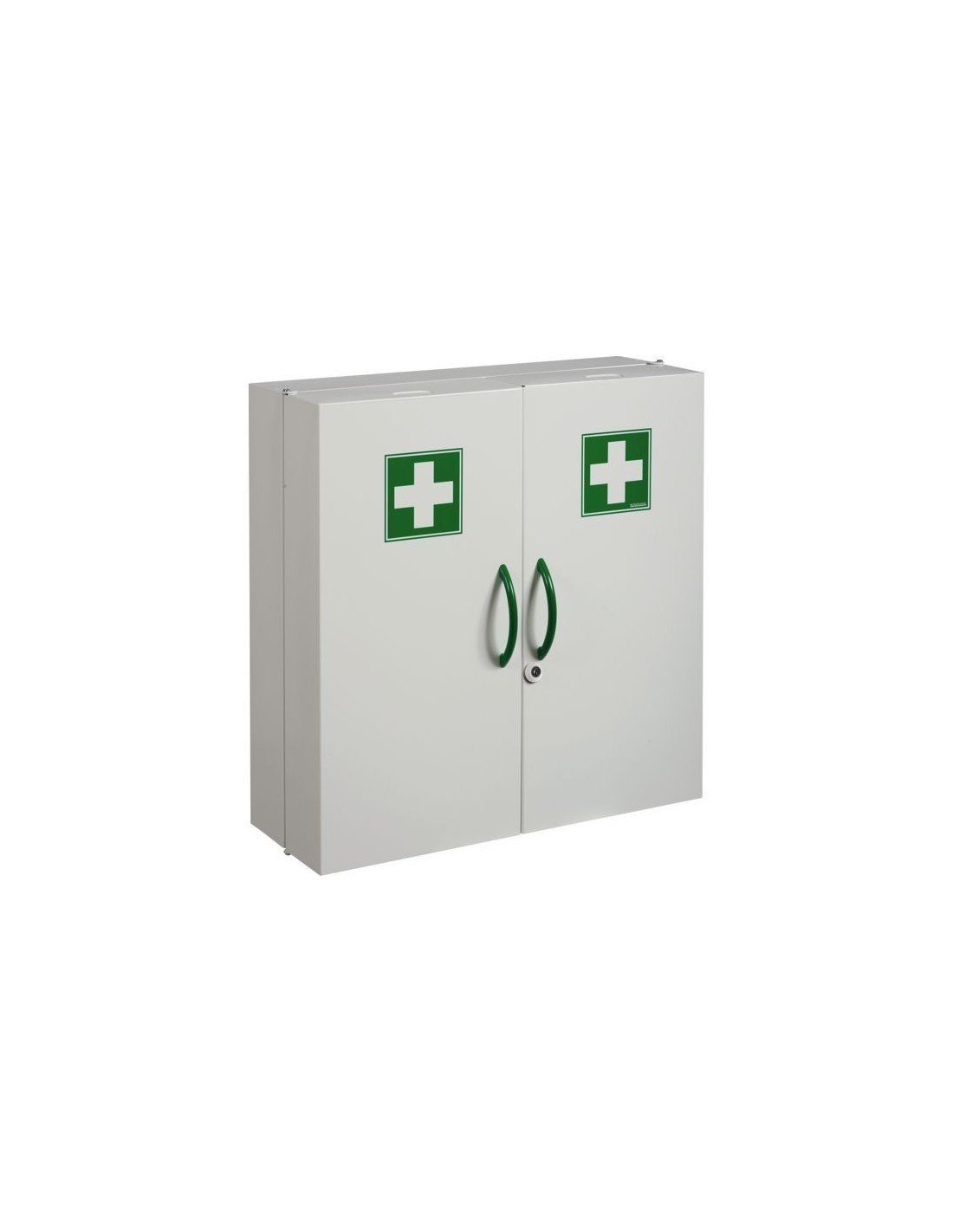 Armoire à Pharmacie Blanche 2 Portes Fermeture magnétique et Serrure à clé L52 x H54 x P20 cm
