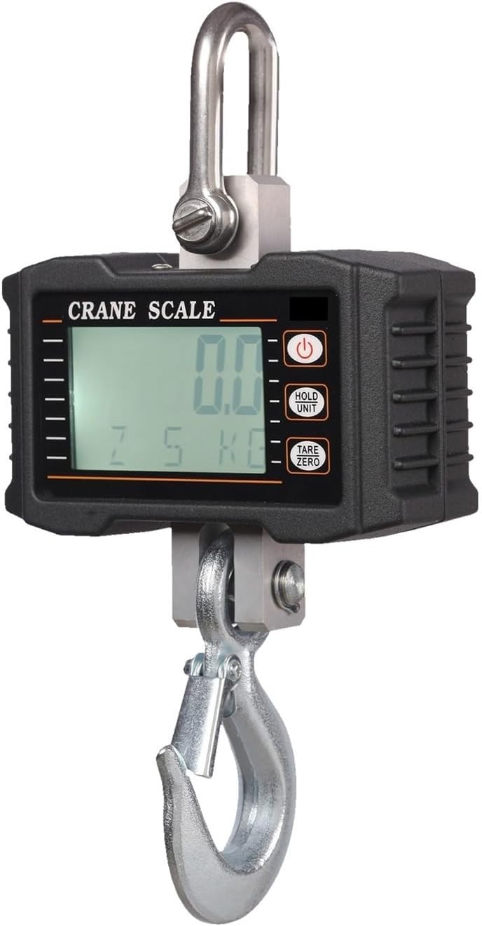 Portable Digital Crane Scale 1000kg(2200lbs) Digital Industrial Heavy Duty Hanging Crane Scale W/Remote Control,Accurate Sensor&LCD Display for Farm,Factory (Black with Box 1)