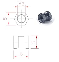 Vista 3 de Leeuoe Columna de pilar de separación de escalones de aleación de aluminio hexagonal M3*0.236 in M3*0.236 in para carreras Drone FPV Quadcopter