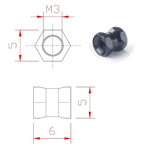 Miniatura 3 de Leeuoe Columna de pilar de separación de escalones de aleación de aluminio hexagonal M3*0.236 in M3*0.236 in para carreras Drone FPV Quadcopter