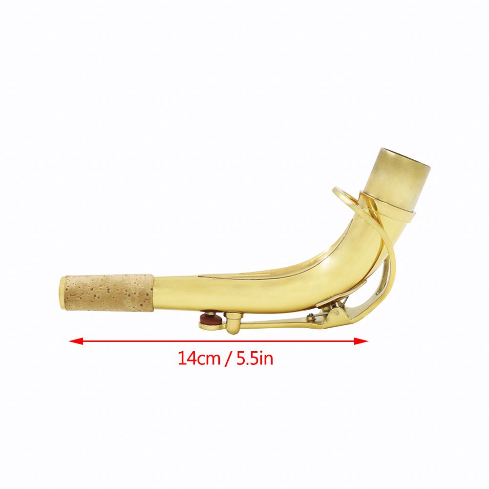 Alt Saxophon Biegung Hals, Messingmaterial Sax Hals mit Sauberem Tuch Cork Grease Instrument Zubehör für Alto Sax Spielen Sie Instrumentenzubehör
