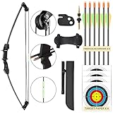 ASDW Archery Kids Bow Set Compound Youth Gift Bow Sports Hunting Set Outdoor Practice Target Kids Bow Right and Left Hand Bow Set Birthday Gift Bow for Age 6 to 12
