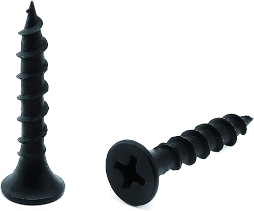 SG TZH - Tornillo de acero inoxidable con revestimiento de fosfato negro, cabeza plana, de autorroscado rápido, para madera, viga y panel de yeso
