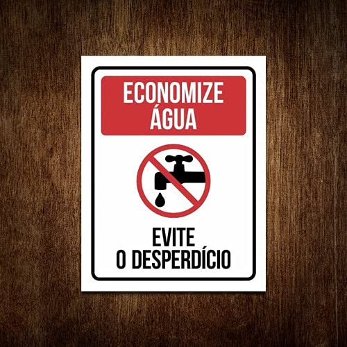 Placa Economize Água Evite Desperdício - Placa Sinalização
