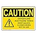 ComplianceSigns.com Caution Oxygen And Acetylene Tanks Keep Valves Closed When Not In Use OSHA Safety Label Decal, 10x7 in. Vinyl for Gases