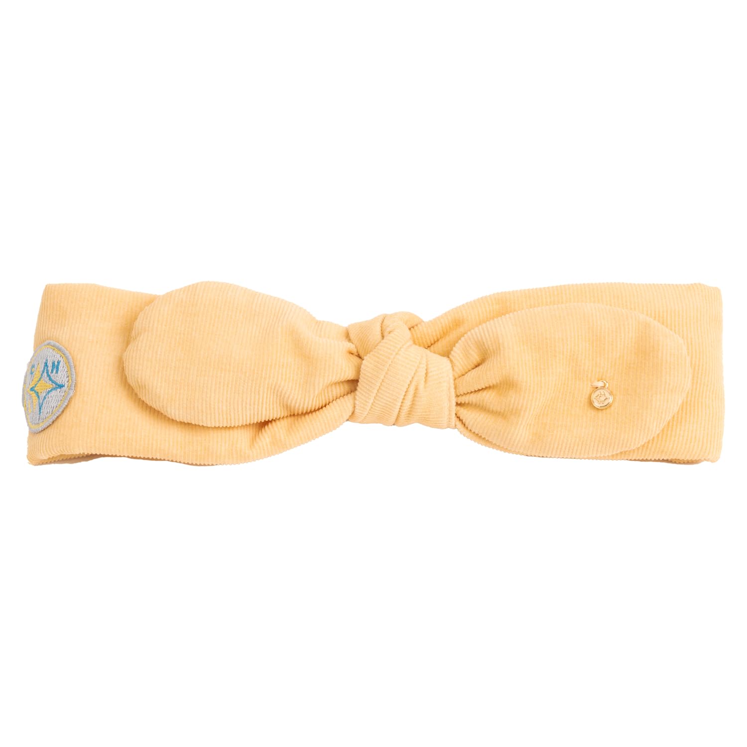 LUMI&HEI Baby Cotton Headbands (7colors) - Soft Corduroy HairBands with Bows for Baby girl toddler kids - Handmade Toddler Hair Accessories (Honey Yellow)
