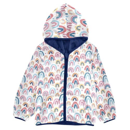 Rainbow Hearts Boys Fleece Coat,Children's Zip-Up Hoodie Jacket,Baby Warm Fashion Outerwear 3-10T,A113406