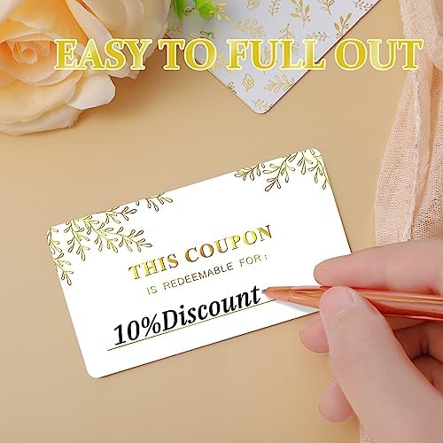 Kosiz 200 Pcs Blank Coupon Cards Gift Certificates for Small Business, 3.5 x 2 DIY Redeem Voucher Cards Services Coupon for Birthday Spas Hair Salons Restaurants - 3