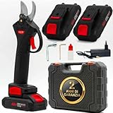 081 Store - Forbici Potatura a Batteria con 2 ANNI DI GARANZIA – Cesoie Elettriche 48V con 2 Batterie, Taglio Rami fino a 25 mm, Lame in Acciaio, Valigetta Inclusa, Forbici Elettriche Professionali