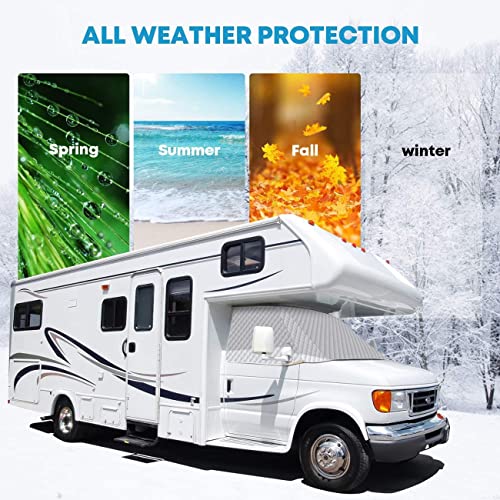 Pasotim Rv Windshield Sunshade Cover For C 1997-2022 4 Layers Thickened Motorhome Windshield Snow Cover #TOP7