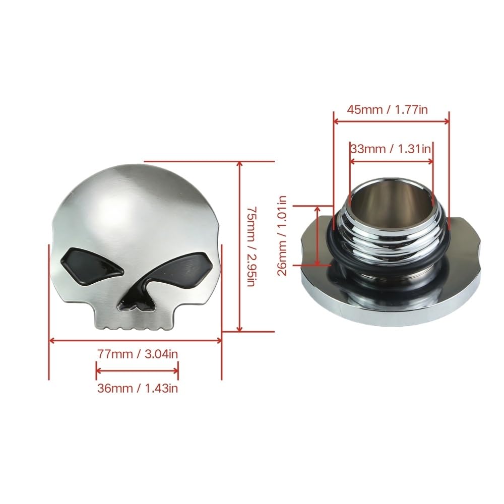 Bouchon d'essence Bouchon de réservoir de Carburant adapté pour Harley XL883 XL1200 Dyna Fat Boy, Accessoire de Moto Bouchon réservoir(19010640)