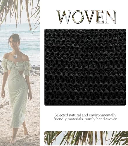 Image of Straw Crossbody Bags for Women Beach Woven Hobo Handbag Summer Chic Crescent Shoulder Purses with Adjustable Strap 2026