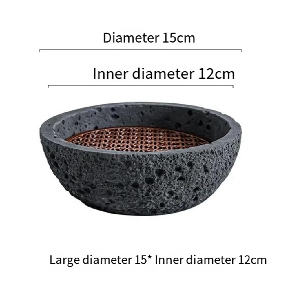 artístico de piedra volcánica de Japanese Planet con péndulo para mariscos, sushi, sashimi, placa de hielo, 15 cm duradera