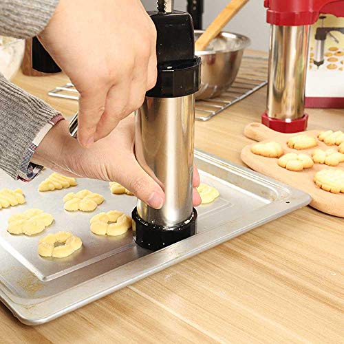 Cookie Press Gun, Teepao 13 Stainless Steel Disc Shapes Spritz Cookie Maker Kits And 8 Piping - Versatile, Reusable, For Christmas Party/Birthday Celebration/Anniversary Biscuit Decoration #TOP6