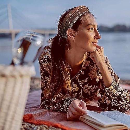 Kavya Wide Hair bands for Women Boho Headbands for Women's Hair Elastic Soft 6 Pieces Headband Print Head bands Adult Women Accessories Yoga Sports Hairband Multicoloured Thin Headscarf - Image 3