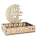 Plateau en Bois Eid Mubarak,Ramadan Moubarak Plateau,Plateau en Bois Ramadan,Plateau de Ramadan,Plateau à Dessert En Bois Eid Mubarak,Ramadan Vaisselle Étoile de Lune,Plateau Ramadan (style trois)
