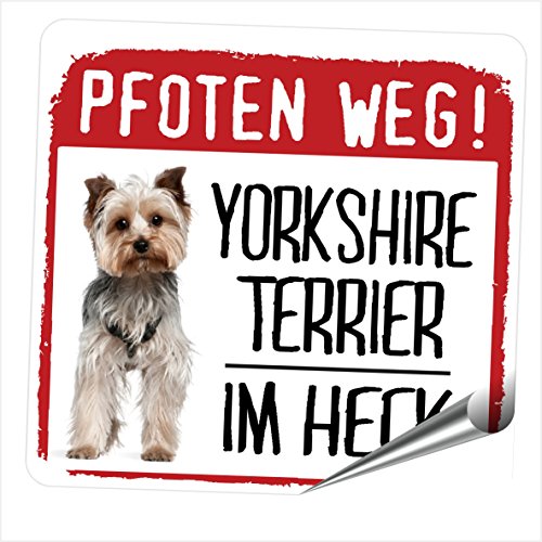 Pegatina reflectante para coche con texto "Yorkshire Terrier PFOTEN WEG" Cover