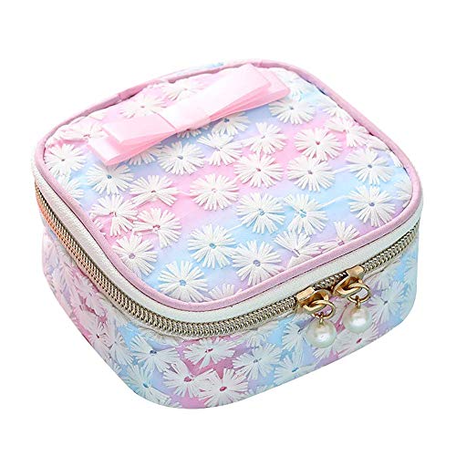 Preisvergleich Produktbild Ogquaton Exquisite Stickerei Aufbewahrungstasche ohne Kette, Kosmetiktasche, Damenbinde Handtasche klein und niedlich mit Schleife und Innenschicht langlebig und nützlich