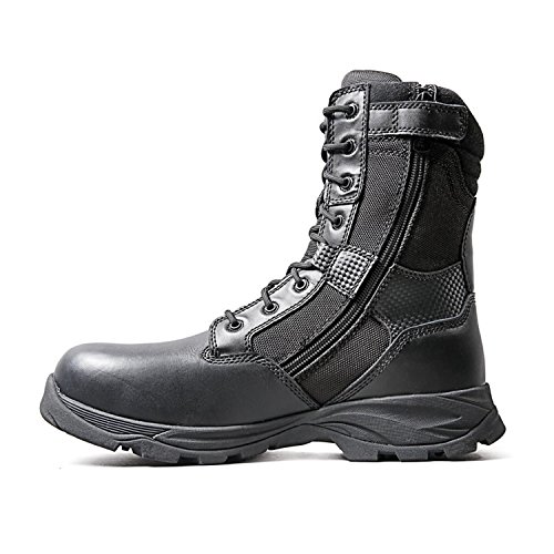 Men’s Tactical Waterproof Composite Toe Boots Max Pro 8” with Zipper - Oil & Slip Resistant Black Leather Boots2