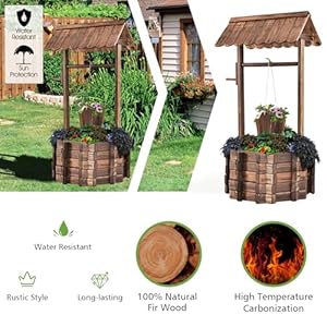 Rusticwoodenwishingwellplanteroutdoorwishingwellwithheightadjustablehangingbucketroofflowerplanterwishingwellsrusticfirwoodbucketforgardenyarddecoration45inch Urban Country Home Decor Rustic wooden wishing well planteroutdoor wishing well with height adjustable hanging bucket roof flower planter wishing wells rustic fir wood bucket for garden yard decoration45 inch urban country home decor