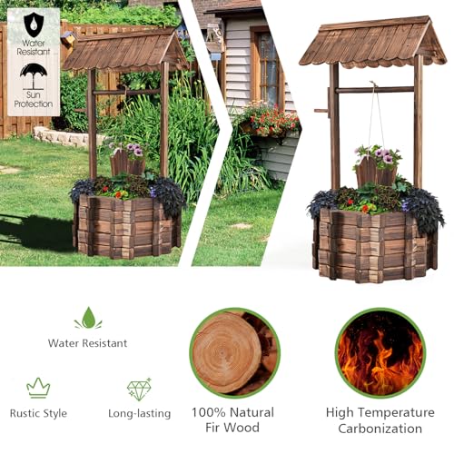Rusticwoodenwishingwellplanteroutdoorwishingwellwithheightadjustablehangingbucketroofflowerplanterwishingwellsrusticfirwoodbucketforgardenyarddecoration45inch Urban Country Home Decor Rustic wooden wishing well planteroutdoor wishing well with height adjustable hanging bucket roof flower planter wishing wells rustic fir wood bucket for garden yard decoration45 inch urban country home decor