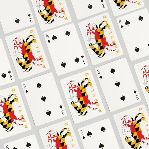 52 cartas de poker Maryland Crab Flag blanco y amarillo miniatura 4