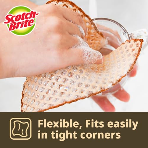 Image of Scotch-Brite Mesh Scrub Net Scrubber for Non-Stick Pans, Fast Drying Natural Dish Cloth