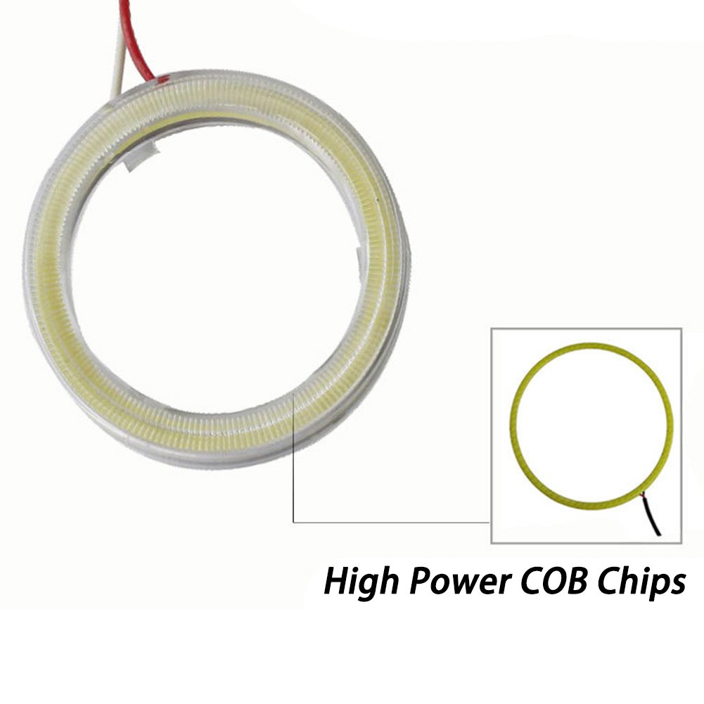 TABEN Anneaux Lumineux Angel Eyes LED COB 45SMD 60mm Pour Phares Voiture - Blanc Xénon 6500K, DC 12V, Avec Cache De Protection