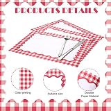 50 jednorazowych czerwonych papierowych podkładek w kratkę lato piknik grill papierowa mata stołowa dwustronna na baby shower wesela urodziny przyjęcia herbaciane kolacja dekoracja stołu