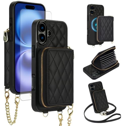 Étui portefeuille iPhone 17 avec bandoulière pour garder les mains libres