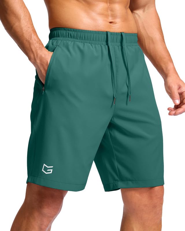 Image of G Gradual Men's Athletic Running Shorts with Zipper Pockets Quick Dry 7 inch / 5 inch / 9 inch Workout Gym Shorts for Basketball Hiking