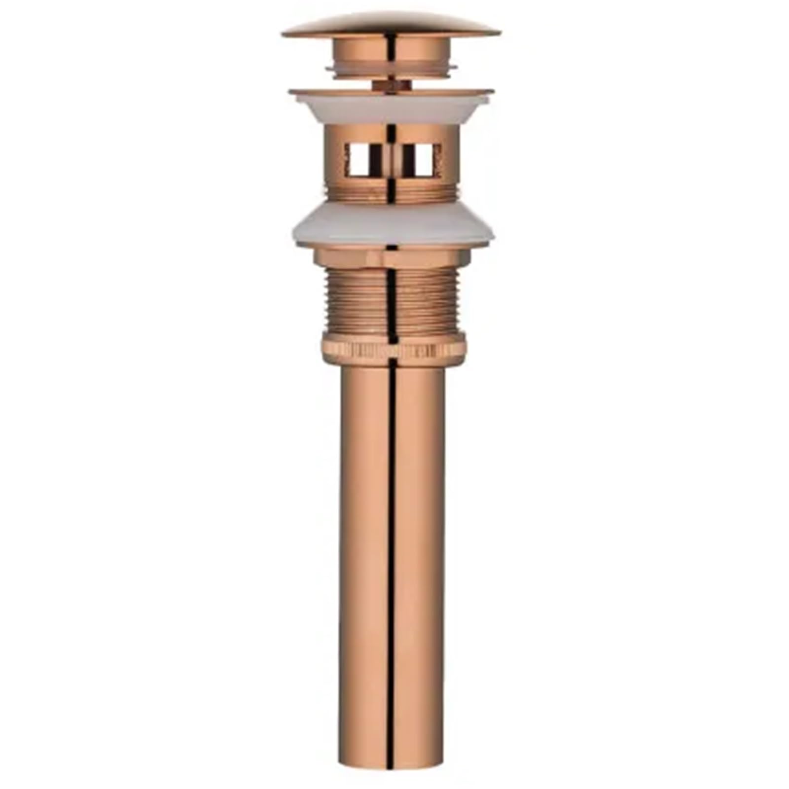 Rtbvghjik Rose Gold With Gray Pop Up Drain Bathroom Sink Vessel Vanity Brushed Gold Solid Brass Assembly Replacement Kits Stopper, Flip Top, Overflow For Bathroom Sinks(Rose Gold With)